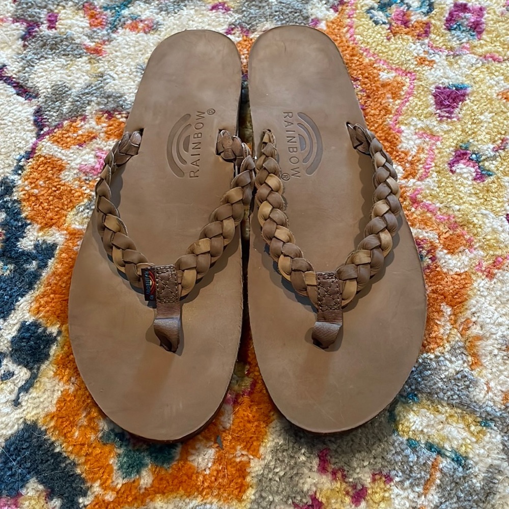 Womens rainbow sandals. Worn once. Size 8.5